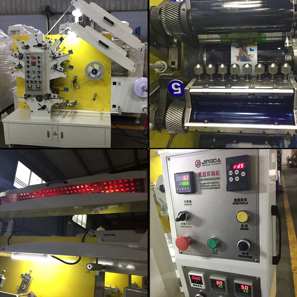 (JR-1221) Automatic Easy Registration Polyester Ribbon Label Flexo Printing Machine