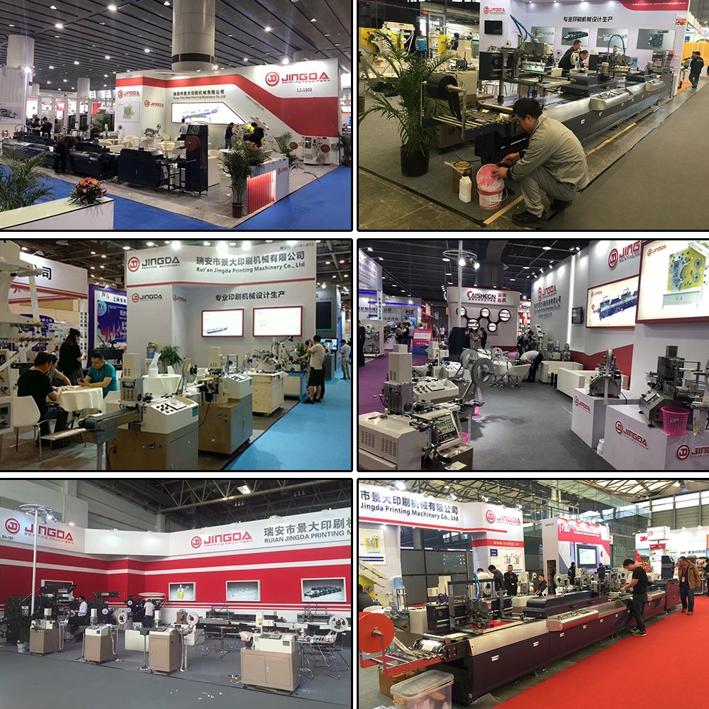 (JR-1221) Jingda Automatic Air Pressure 2+1 Multicolor Flex Care Label Printing Machine for Satin Ribbon, Cotton Nylon Taffeta, Garment Label Flexo Printer