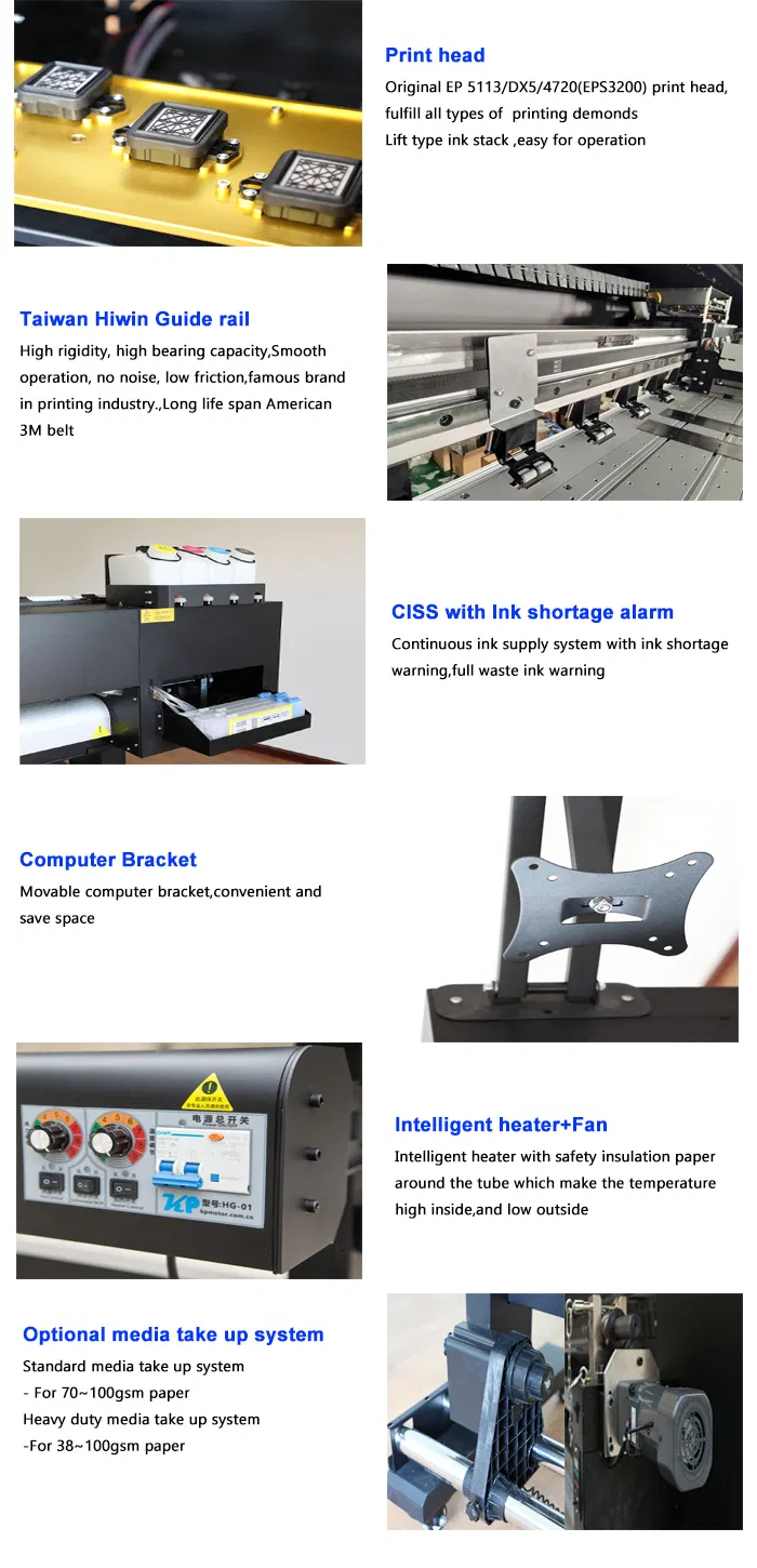 1.8m High Speed 3PCS 5113 Head Sublimation Textile Printer