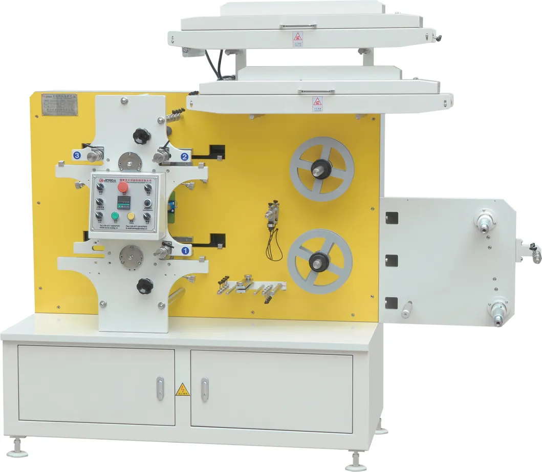 2+1 Colors Garment Satin Ribbon Label Flexo Printing Machine Price, Clothing Wash Care Label Flexographic Printing Machine for Nylon Taffeta Cotton Tape Jr-1221