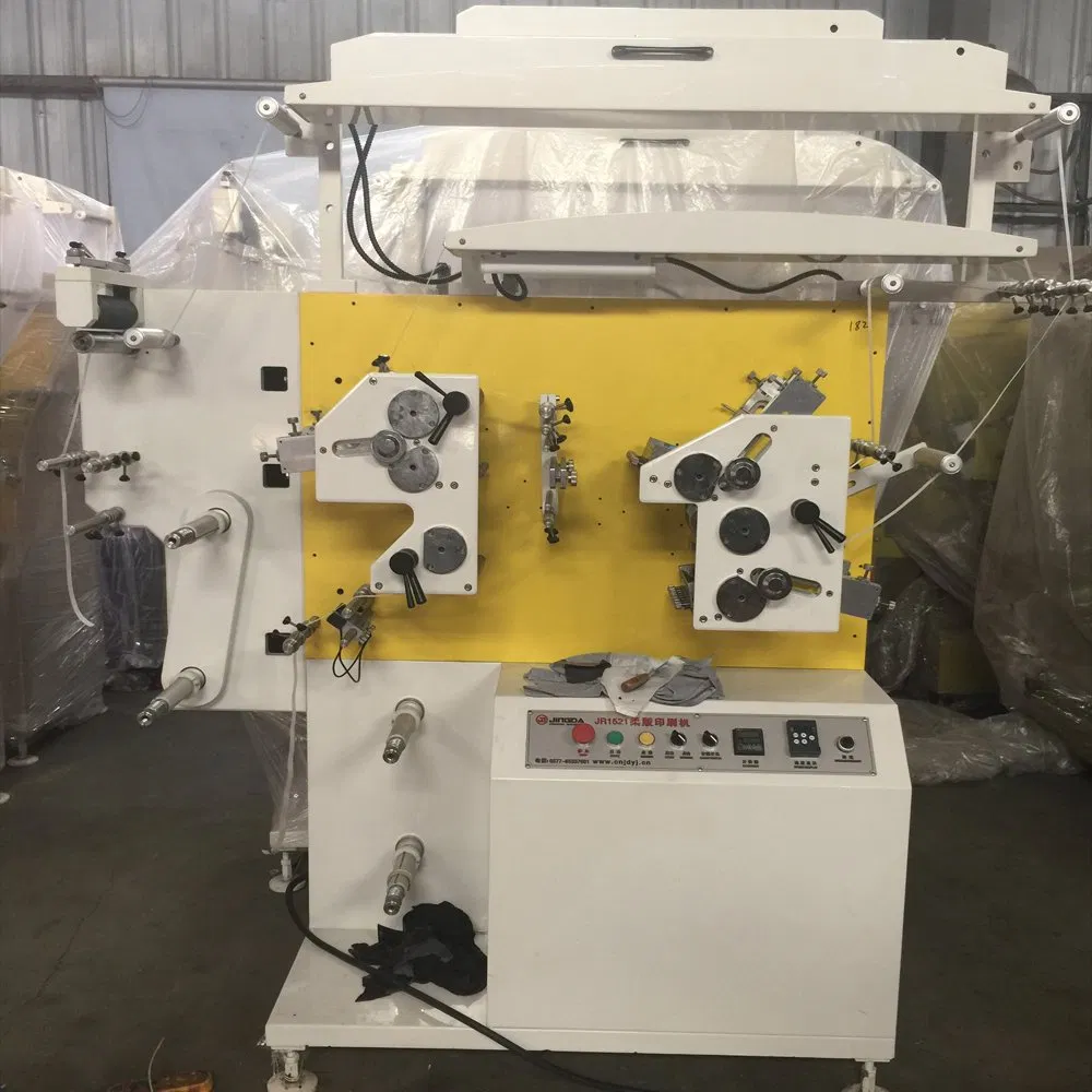 2c +1c Textile Garment Label Printing Machine for Sale (JR-1221) Automatic Flexo Wash Care Label Polyester Satin Ribbon Printing Machine