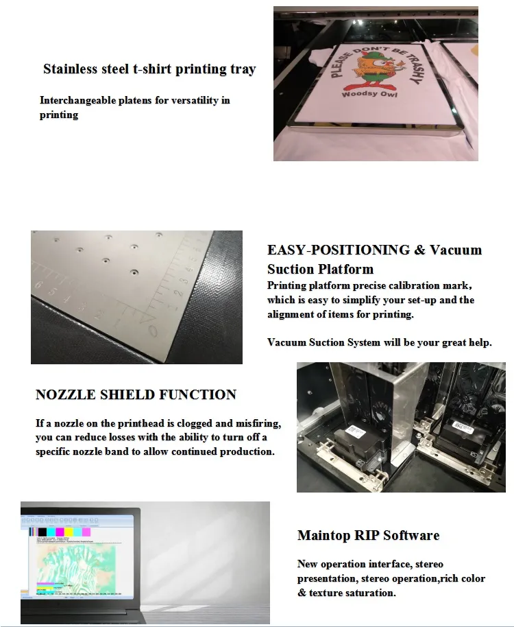 A1 Digital Flatbed Direct to Garment Customize Cloth Printing Machine Personalized DTG T Shirt Printer Wer-ED6090t