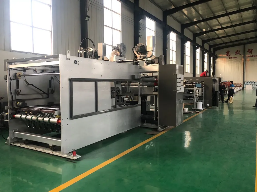 Flexo 4 Color Printer Fold Gluer Box Inline; Printing Slotting Fold Gluing Carton Box Machine