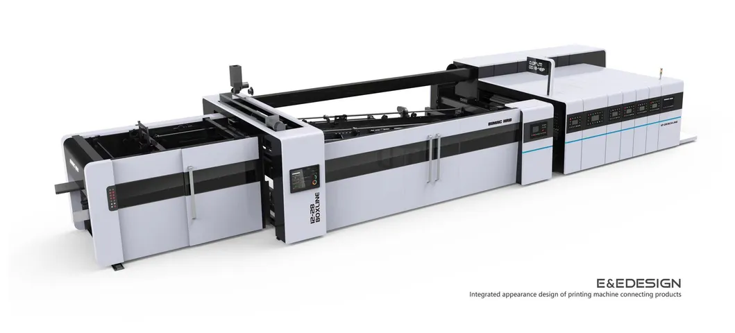 Flexo Printer Fold Gluer Box Inline Machinery; Servo Motor Folding Gluing Carton Box