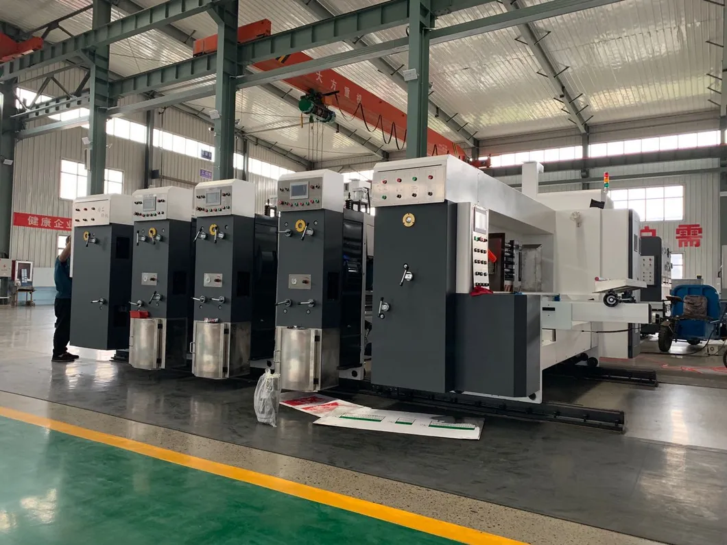 Hrb Flexographic 4 Color Printing Rotary Die Cutting Carton Box Machine;