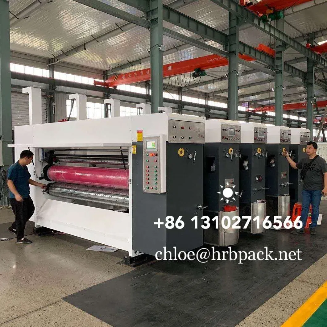 Hrb Flexographic 4 Color Printing Rotary Die Cutting Carton Box Machine;