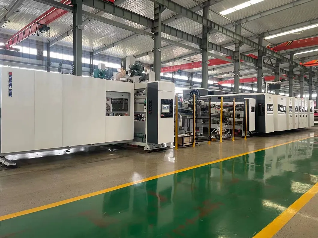 Hrb Vacuum Transfer Flexo Printer Fold Gluer Carton Box Machinery; Case Maker Line