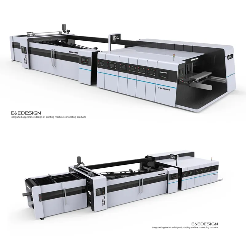 Hrb Vacuum Transfer Flexo Printer Fold Gluer Carton Box Machinery; Case Maker Line