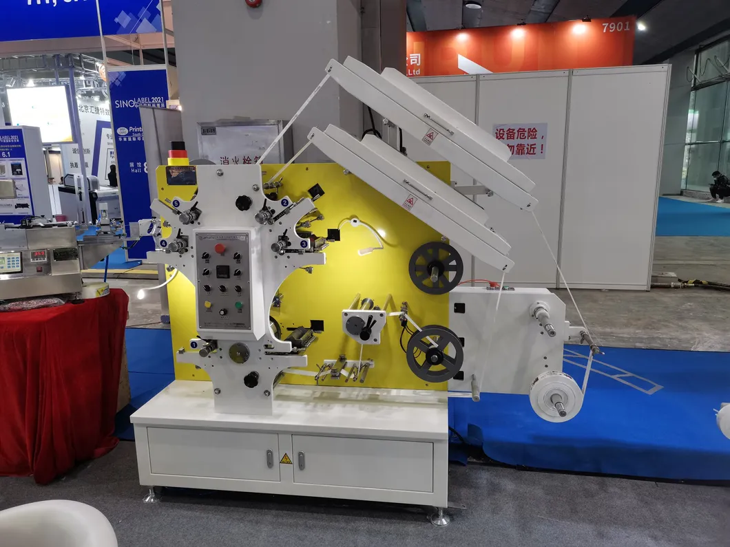 Jingda 2+1 Colors Polyester Satin Clothing Logo Printing Machine, Flexo Fabric Label Printing Machine for Cloth Label, Nylon Taffeta Ribbon, Cotton Tape Jr-1221