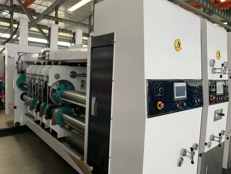 Lead Edge Feeding 2 Color Printing Slotting Rotary Die Cutting Carton Box Machinery