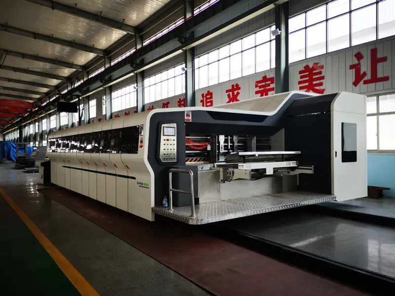 Vacuum Transfer 5 Color HD Printer UV Oil Drying Slotter Rotary Die Cutter Carton Box Machine