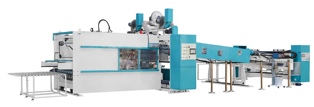 Vacuum Transfer Flexo Fold Gluer Inline Machinery; Printer Slotter Rotary Die Cutter Box Machine