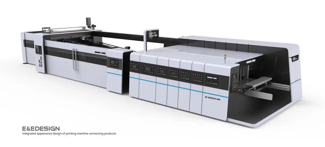 Vacuum Transfer Flexo Fold Gluer Inline Machinery; Printer Slotter Rotary Die Cutter Box Machine