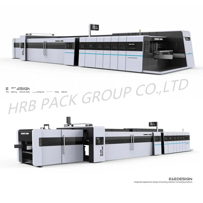 Vacuum Transfer Flexo Printer Fold Gluer Box Inline Machinery; Making Carton Box Machine; Case Maker Line