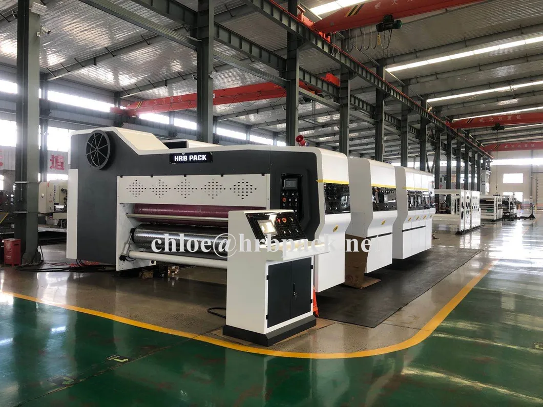 Vacuum Transfer Flexo Printer Fold Gluer Box Inline Machinery; Making Carton Box Machine; Case Maker Line